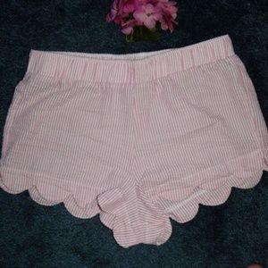 MUD PIE pink white scallop shorts size XS